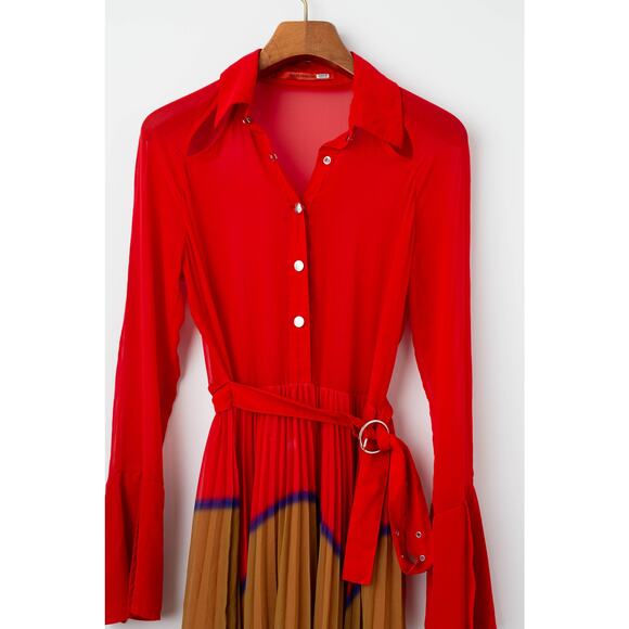 Thebe Magugu Gradient Pleated Chiffon Dress - Picture 8 of 14